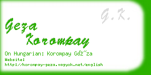 geza korompay business card